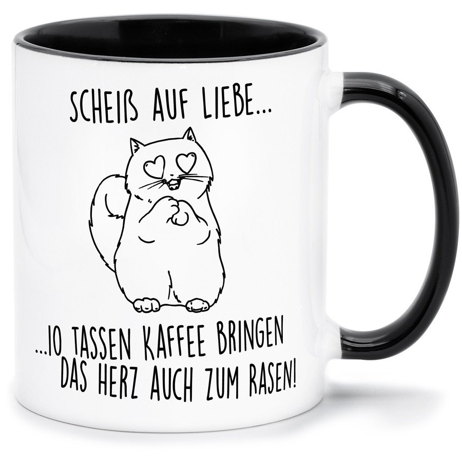 SCHEISS AUF LIEBE Küche & Wohnen Tassen, T-Shirts mit Katzen und Hundemotiven