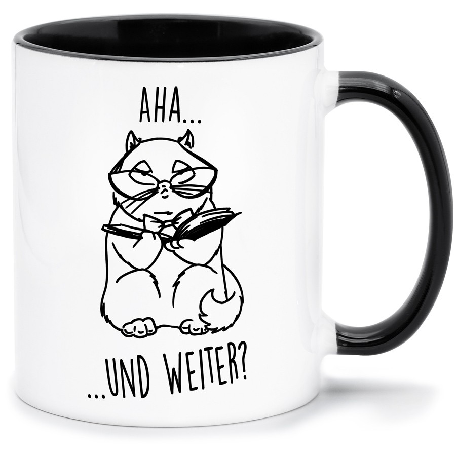 AHA UND WEITER Küche & Wohnen Tassen, T-Shirts mit Katzen und Hundemotiven