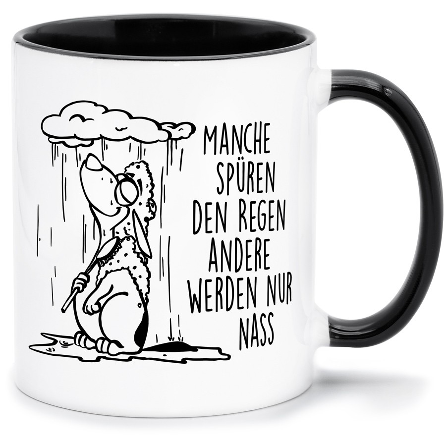 MANCHE SPÜREN DEN REGEN Küche & Wohnen Tassen, T-Shirts mit Katzen und Hundemotiven